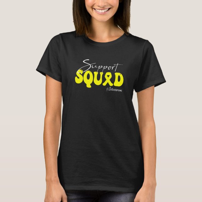 Support Squad Osteosarcoma Awareness Yellow Ribbon T-Shirt (Front)