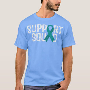 Support Squad Ovarian Cancer Awareness Teal Ribbon T-Shirt
