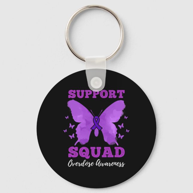 Support Squad Overdose Awareness  Key Ring (Front)