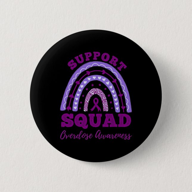 Support Squad Overdose Awareness Rainbow 1  6 Cm Round Badge (Front)