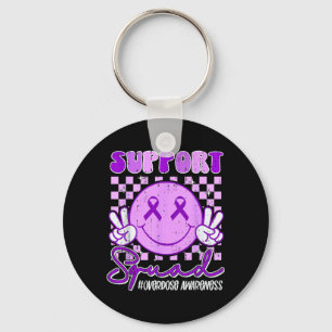 Support Squad Overdose Awareness Smile Face Ribbon Key Ring