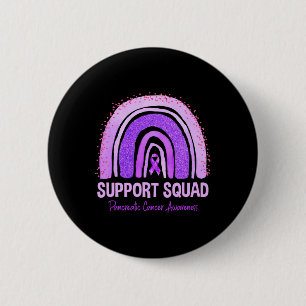 Support Squad Pancreatic Cancer Awareness Rainbow  6 Cm Round Badge