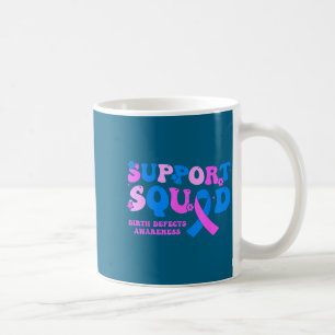 Support Squad Pink Blue Ribbon Graphic Art Coffee Mug