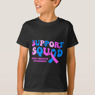Support Squad Pink Blue Ribbon Survivor Design T-Shirt