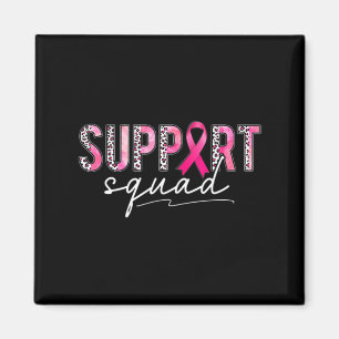 Support Squad Pink Leopard Ribbon Breast Cancer Aw Magnet