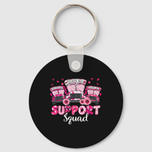 Support Squad Pink Leopard School Bus Driver Breas Key Ring