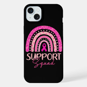 Support Squad Pink Rainbow Breast Cancer Awareness iPhone 15 Plus Case