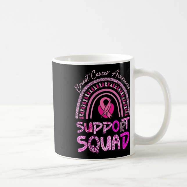 Support Squad Pink Rainbow Leopard Breast Cancer A Coffee Mug (Right)