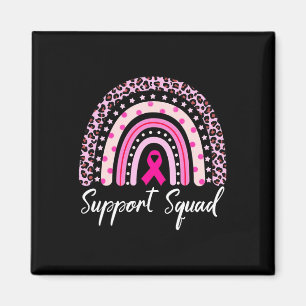 Support Squad Pink Rainbow Leopard Breast Cancer A Magnet