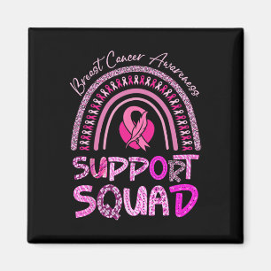 Support Squad Pink Rainbow Leopard Breast Cancer A Magnet