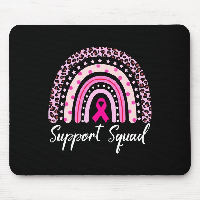 Support Squad Pink Rainbow Leopard Breast Cancer A Mouse Pad (Front)