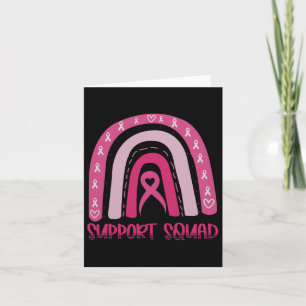 Support Squad Pink Rainbow Ribbon Breast Cancer Aw Card