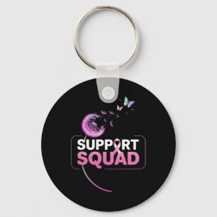 Support Squad Pink Ribbon Breast Cancer Awareness  Key Ring