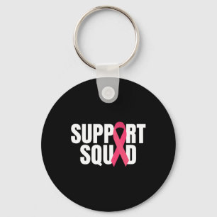 Support Squad Pink Ribbon Breast Cancer Awareness Key Ring