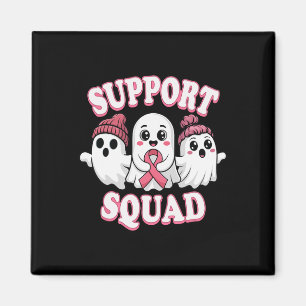 Support Squad Pink Ribbon Ghost Breast Cancer Awar Magnet