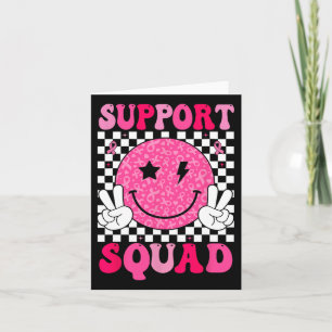 Support Squad Pink Ribbon Smile Face Breast Cancer Card
