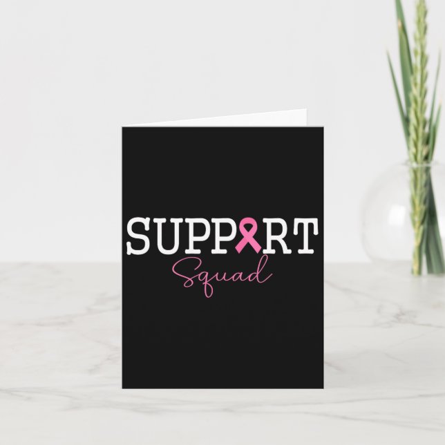 Support Squad Pink Ribbon Tee For Awareness Events Card (Front)