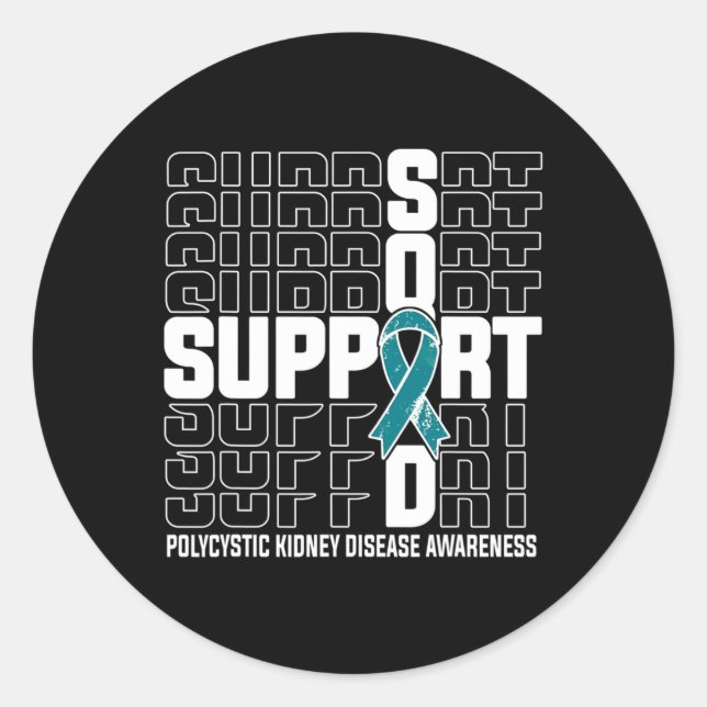 Support Squad Polycystic Kidney Disease  Classic Round Sticker (Front)