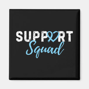 Support Squad Prostate Cancer Heart Light Blue Rib Magnet