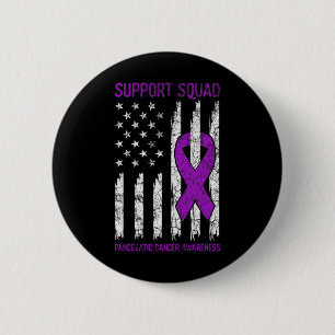 Support Squad - Purple Pancreatic Cancer Awareness 6 Cm Round Badge