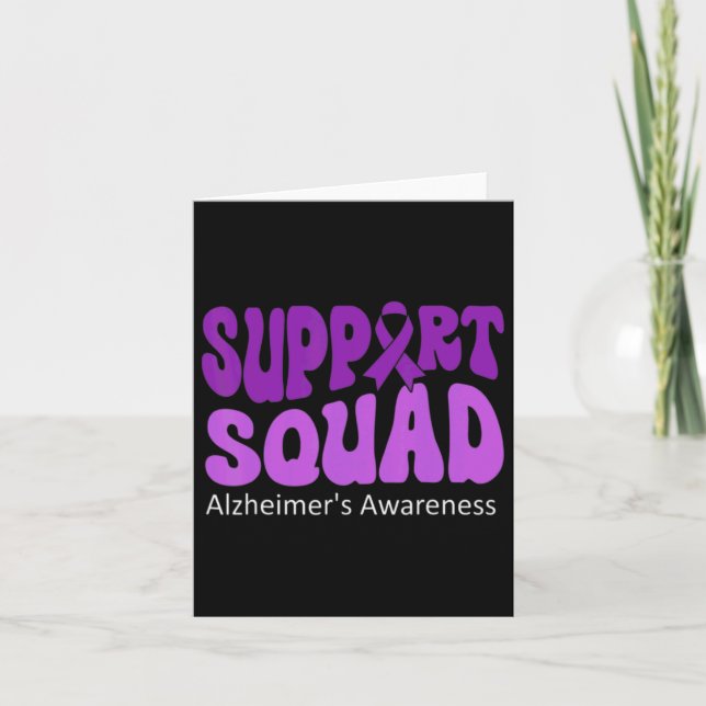 Support Squad Purple Ribbon Brain Alzheimerheimer  Card (Front)