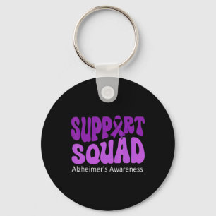 Support Squad Purple Ribbon Brain Alzheimerheimer Key Ring