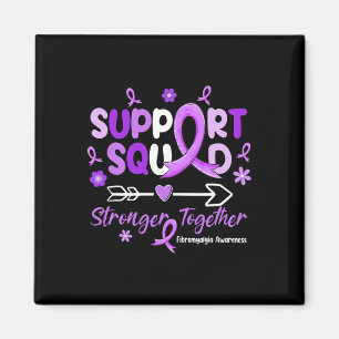 Support Squad Purple Ribbon Fibromyalgia Awareness Magnet