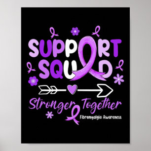 Support Squad Purple Ribbon Fibromyalgia Awareness Poster