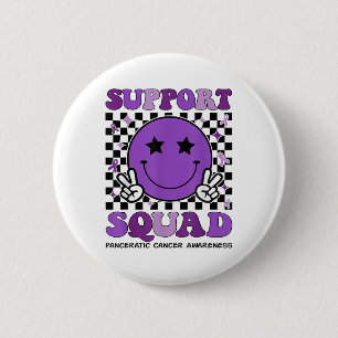 Support Squad Purple Ribbon Pancreatic Cancer Awar 6 Cm Round Badge