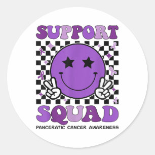 Support Squad Purple Ribbon Pancreatic Cancer Awar Classic Round Sticker