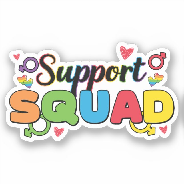 Support Squad - Rainbow Hearts Pride Ally (Front)