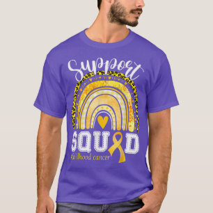 Support Squad Rainbow Leopard Yellow Ribbon Childh T-Shirt
