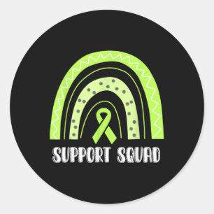 Support Squad Rainbow Ribbon Mental Health Awarene Classic Round Sticker