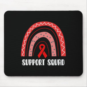 Support Squad Red Rainbow Blood Cancer Awareness  Mouse Pad