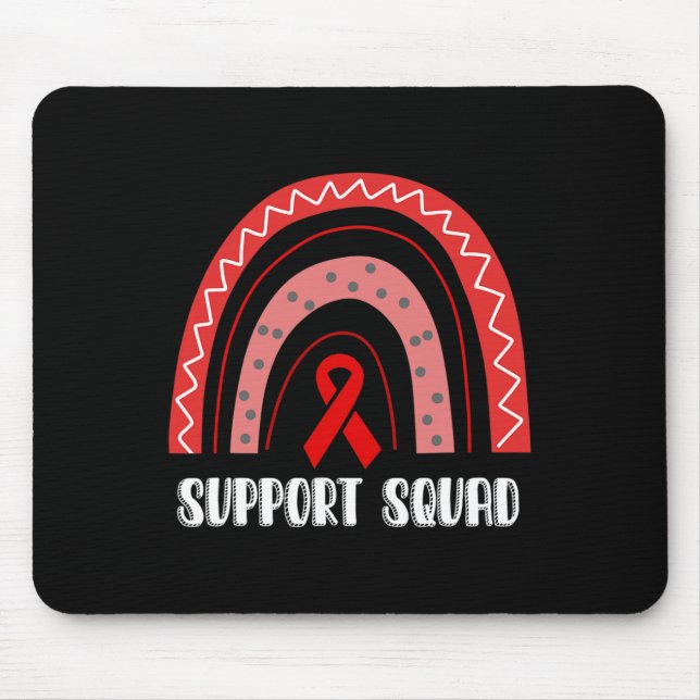 Support Squad Red Rainbow Blood Cancer Awareness  Mouse Pad (Front)