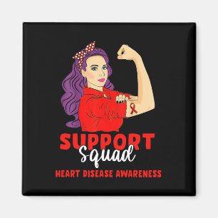Support Squad Red Warrior Heart Disease Awareness Magnet