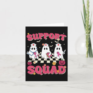 Support Squad Retro Groovy Nurse Breast Cancer Awa Card