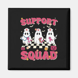 Support Squad Retro Groovy Nurse Breast Cancer Awa Magnet