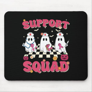 Support Squad Retro Groovy Nurse Breast Cancer Awa Mouse Pad