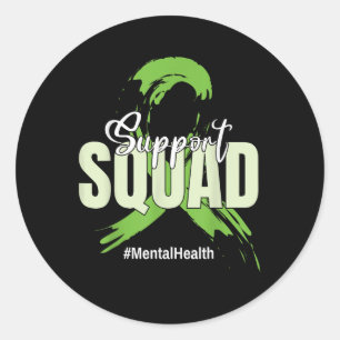 Support Squad Ribbon Mental Health Awareness  Classic Round Sticker