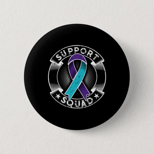 Support Squad Ribbon Suicide Prevention Awareness  6 Cm Round Badge (Front)