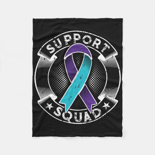 Support Squad Ribbon Suicide Prevention Awareness  Fleece Blanket (Front)