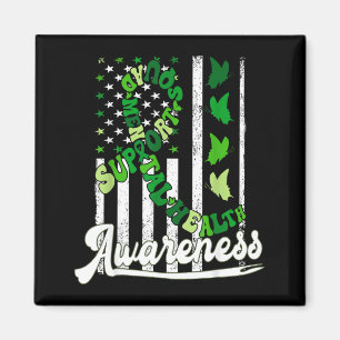 Support squad ribbon usa flag mental health magnet