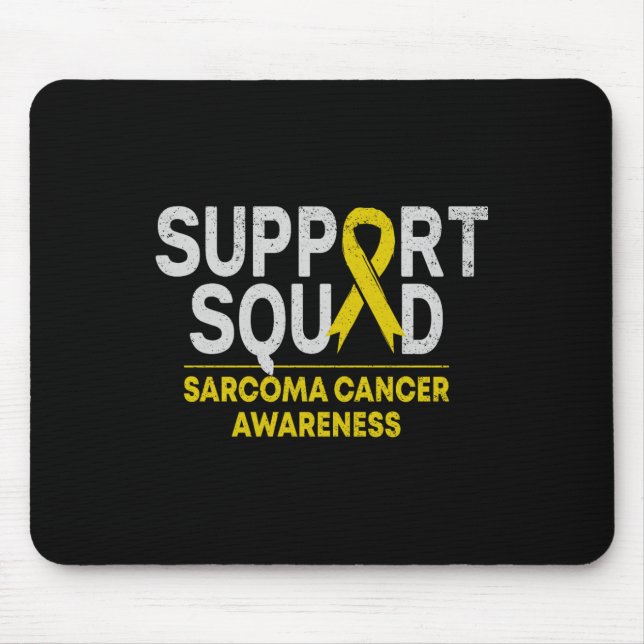Support Squad Sarcoma Cancer Awareness Yellow Ribb Mouse Pad (Front)