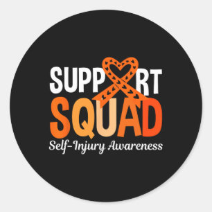 Support Squad Self Injury Awareness Mental Health Classic Round Sticker