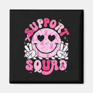 Support Squad Smile Face Breast Cancer Awareness P Magnet