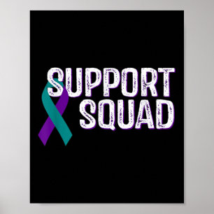 Support Squad Suicide Prevention Awareness Ribbon  Poster