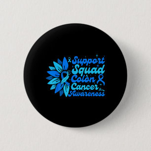 Support Squad Sunflower Colon Blue Cancer 6 Cm Round Badge