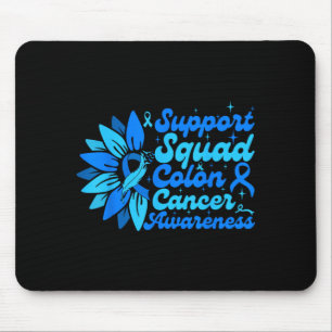 Support Squad Sunflower Colon Blue Cancer Mouse Pad