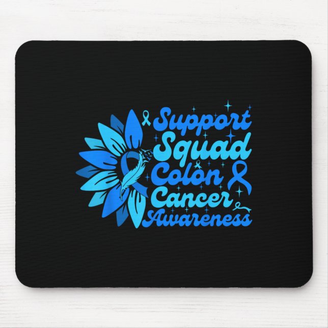 Support Squad Sunflower Colon Blue Cancer Mouse Pad (Front)